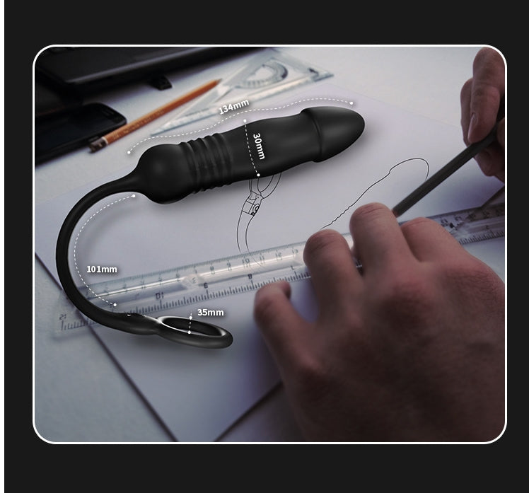 Remote Control Thrusting Anal Butt Plug - Cock Ring Delayed Ejaculation Prostate Massager