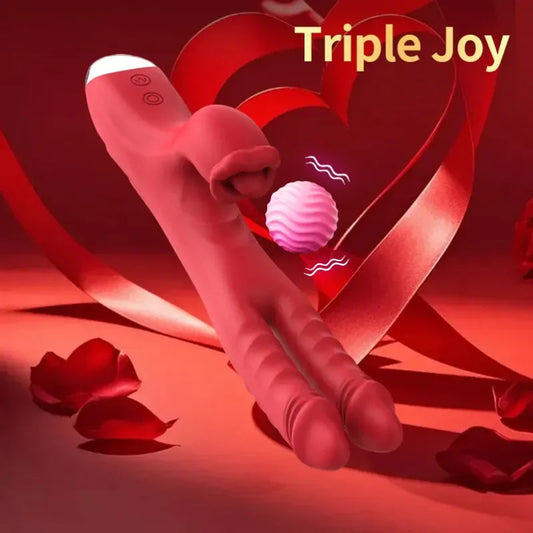Tongue Vibrator Rose Clit Stimulator - Dual Vibrating Dildo Flapping Women Sex Toys Gifts