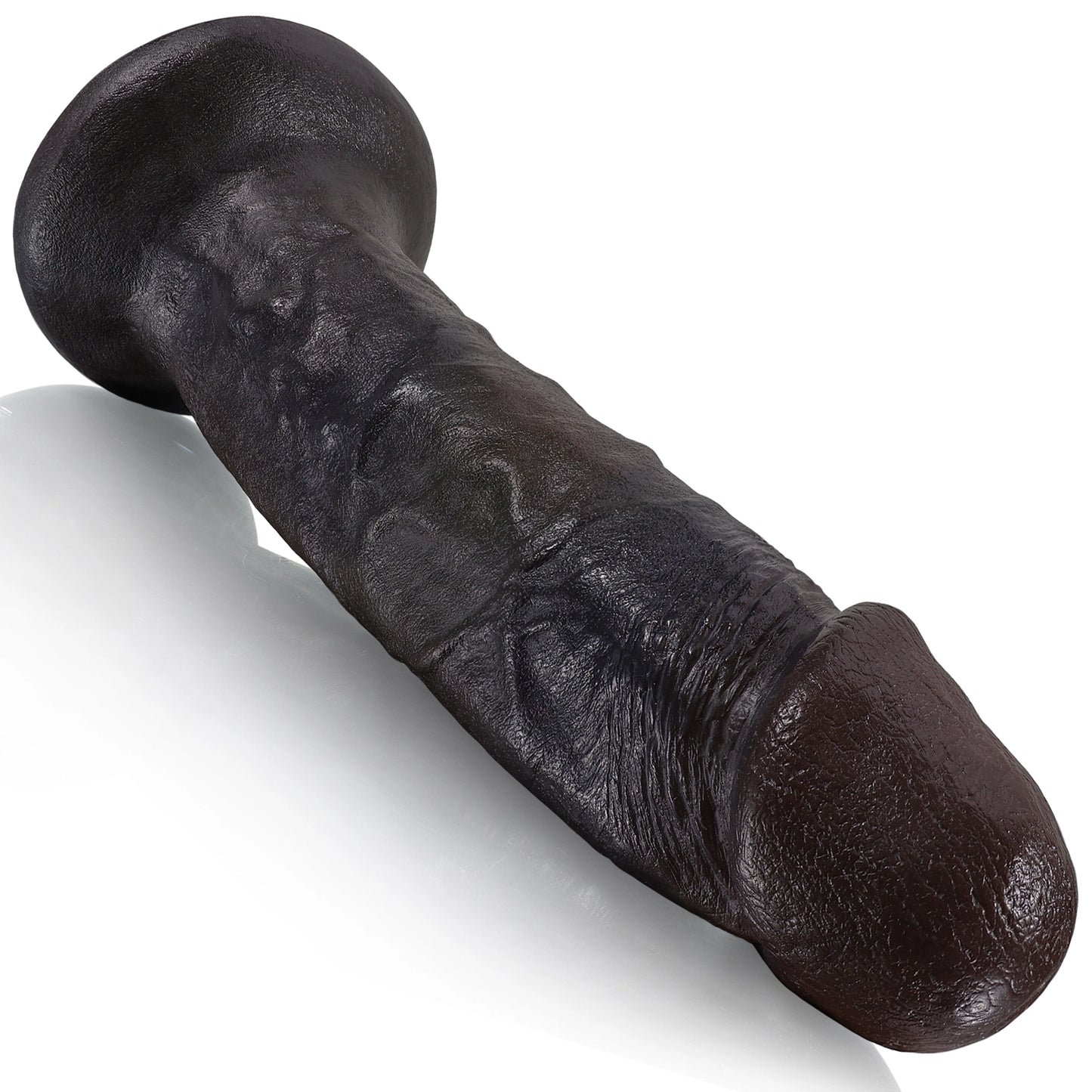 Suction Cup Black Dildo Butt Plug - Real Cock Bareskin BBC Women Masturbating Fantasy