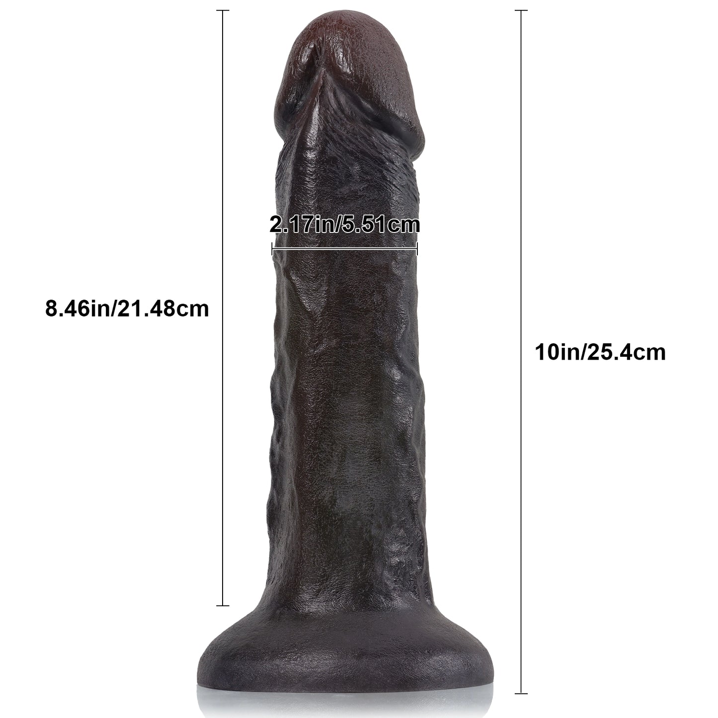 Suction Cup Black Dildo Butt Plug - Real Cock Bareskin BBC Women Masturbating Fantasy