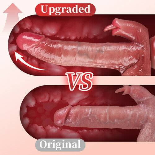 Realistischer Dildo mit zwei Enden – Fernbedienung, stoßender Buttplug, Klitorislecken, Masturbation