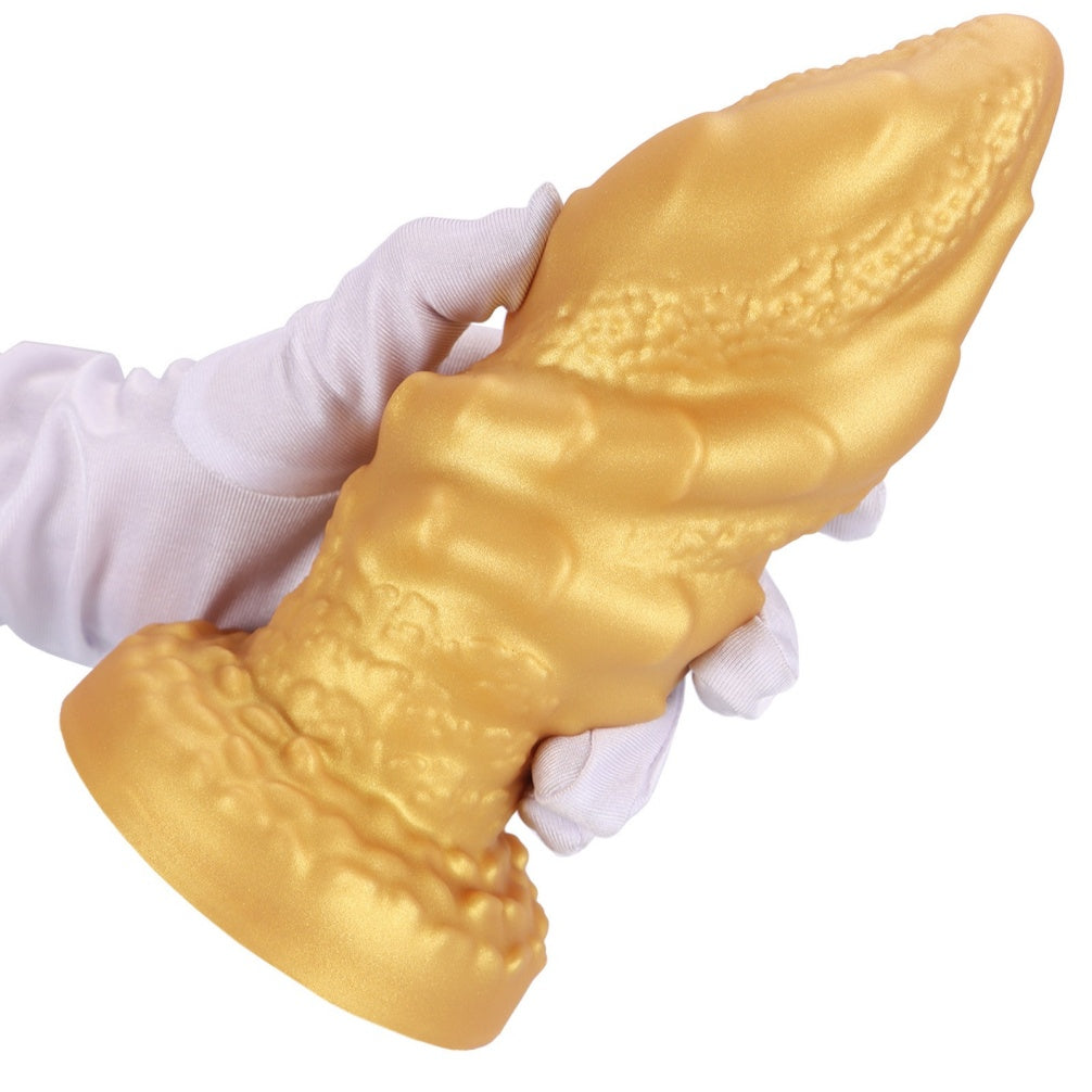 Godemiché en silicone doré Fantasy Fist – Jouets sexuels pour femmes, conçus pour l'expansion anale et le massage orgasmique.