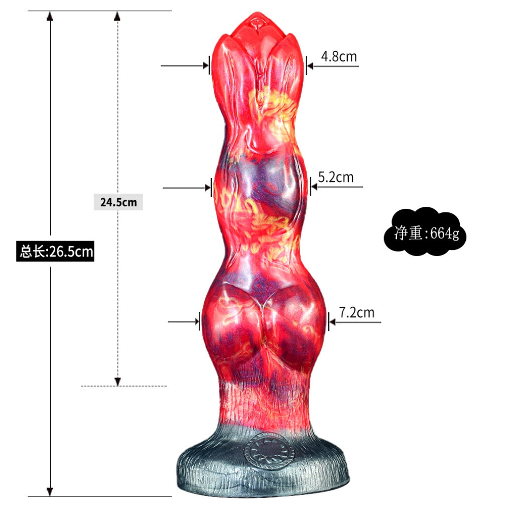 Godemiché en silicone Inferno Dragon à nœud – Créature fantastique pour stimuler le point G et vivre des fantasmes sexuels intenses
