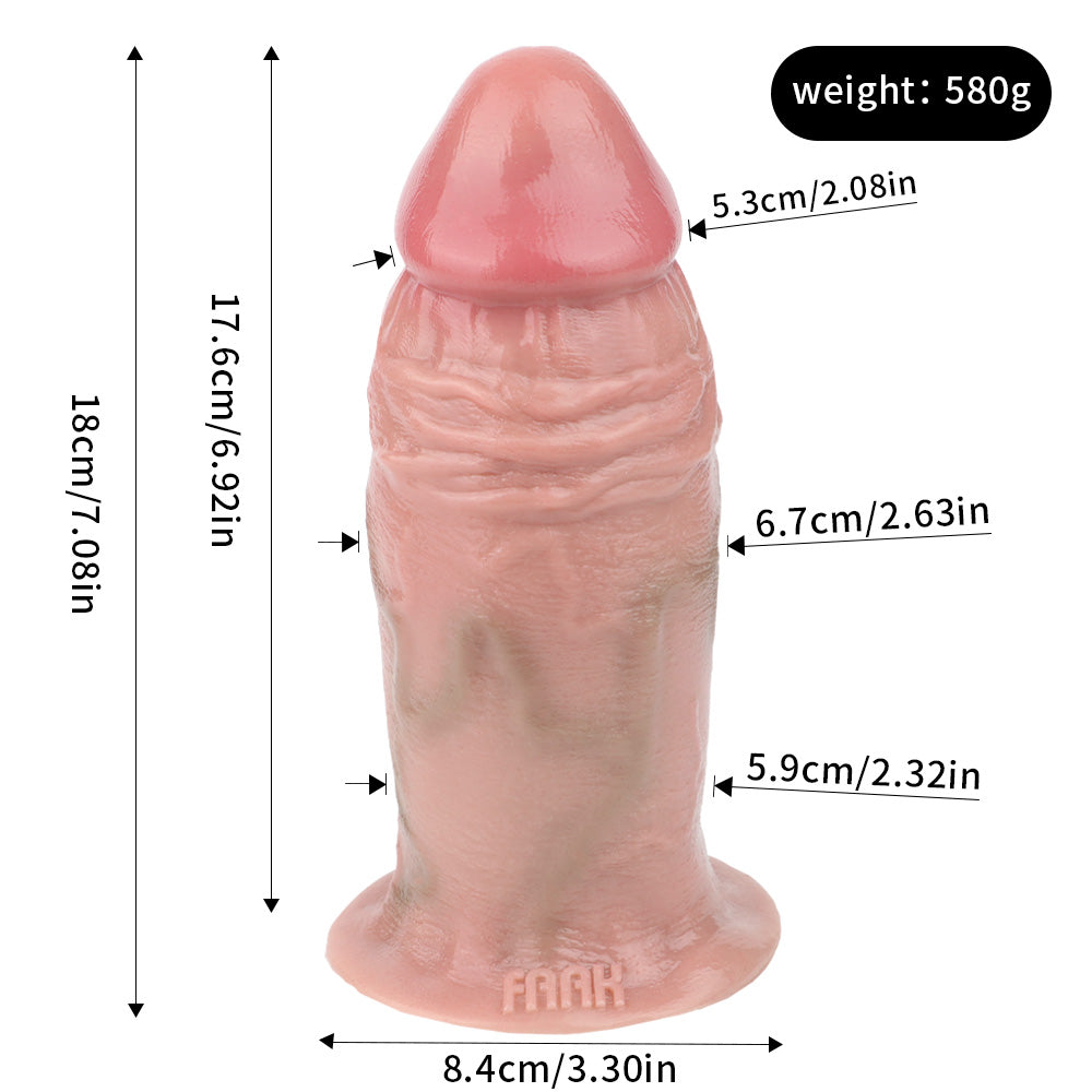 Gode anal énorme - Gode anal de 7 pouces de large - Gode ceinture en silicone sans bretelles pour femme