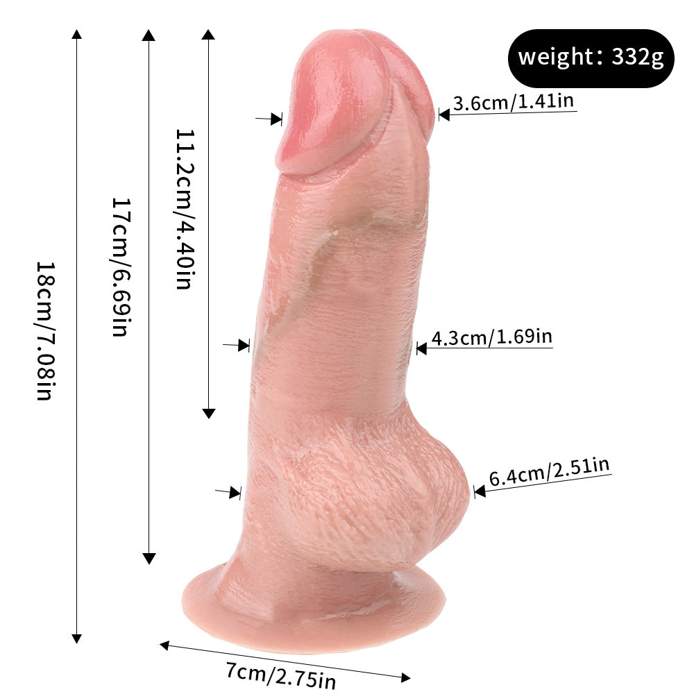 7-Zoll-realistischer Analdildo, Prostata-Massagegerät – Lebensgroßer kleiner Hoden-Penis, Masturbator für Frauen