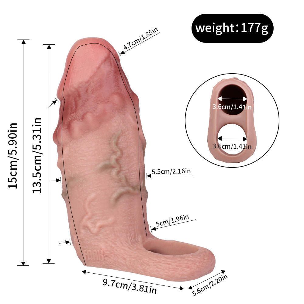 Manchon de pénis réaliste pour jouets sexuels pour hommes - Fantasy Knots Gaine d'extension de gode en chair réaliste
