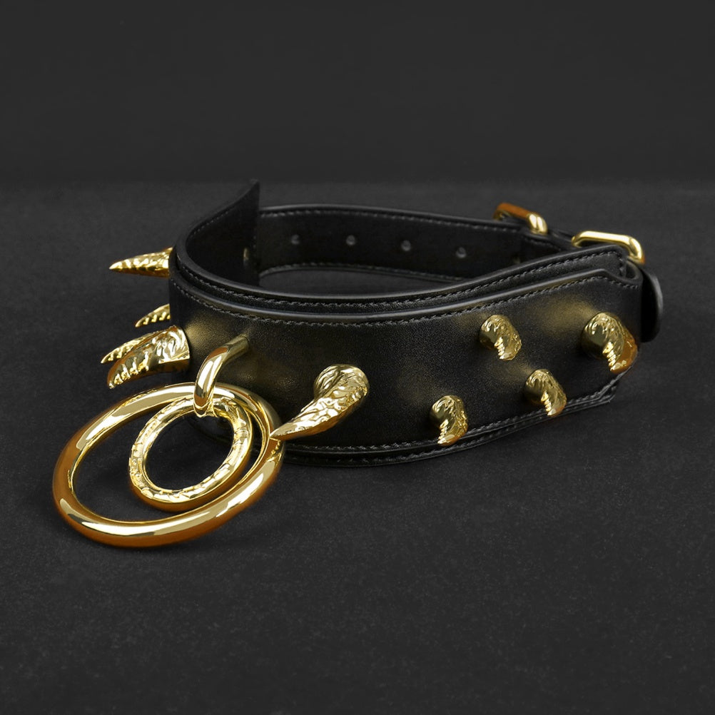 Master-Slave Training Spike Leather Strap-on BDSM Collar – Kinky Sex Toys