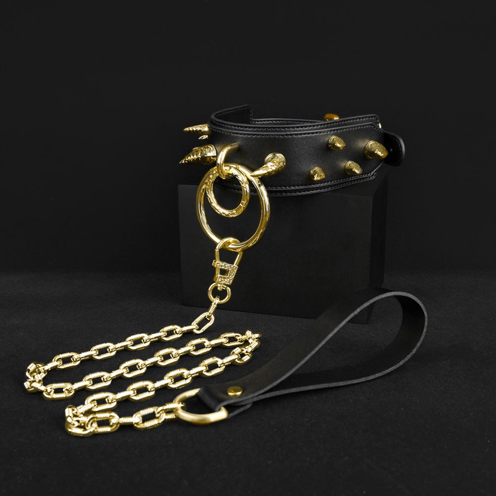 Master-Slave Training Spike Leather Strap-on BDSM Collar – Kinky Sex Toys