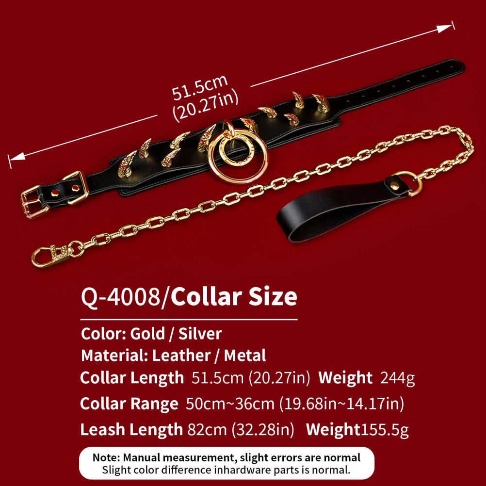 Master-Slave Training Spike Leather Strap-on BDSM Collar – Kinky Sex Toys