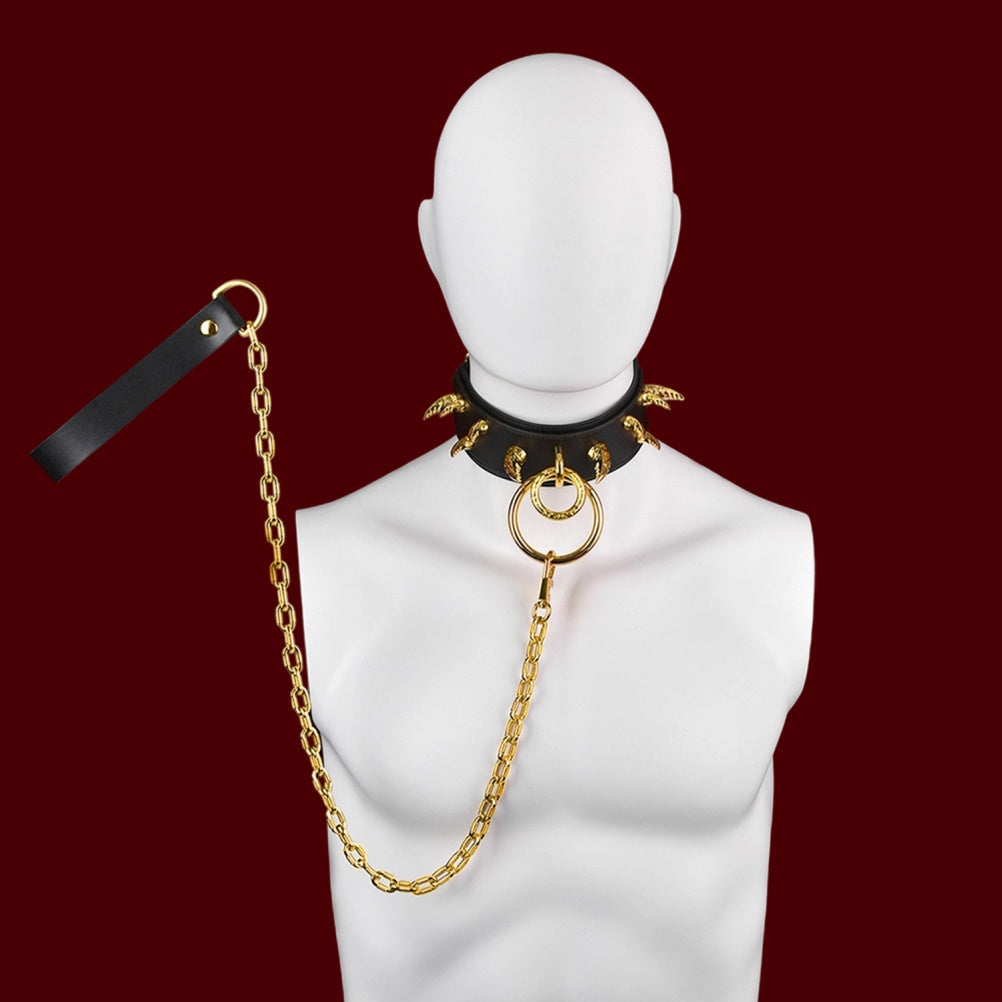 Master-Slave Training Spike Leather Strap-on BDSM Collar – Kinky Sex Toys
