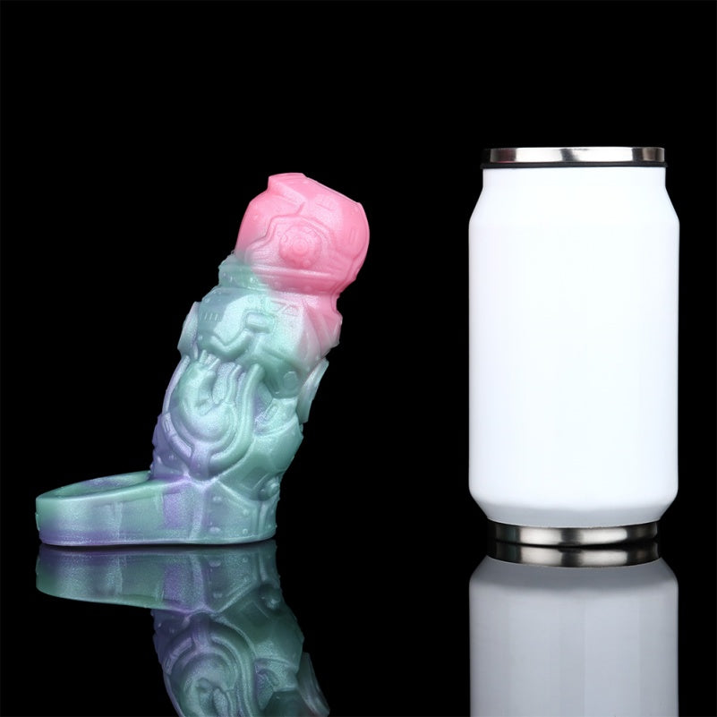 Mechanical Fantasy 4,5 Zoll Penishülle – Bunter Penis-Extender aus Silikon zur männlichen Verbesserung