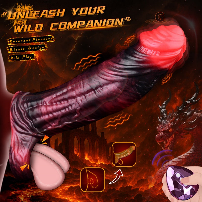 Vibrierender Penis-Extender aus purpurrotem Silikon – Fantasie-Tool für mehr Männlichkeit