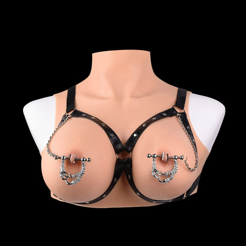 Strap-On-Nippelklammern aus Metall – Breeding Kink Bettie Bondage Porn BDSM Sexspielzeug für Frauen