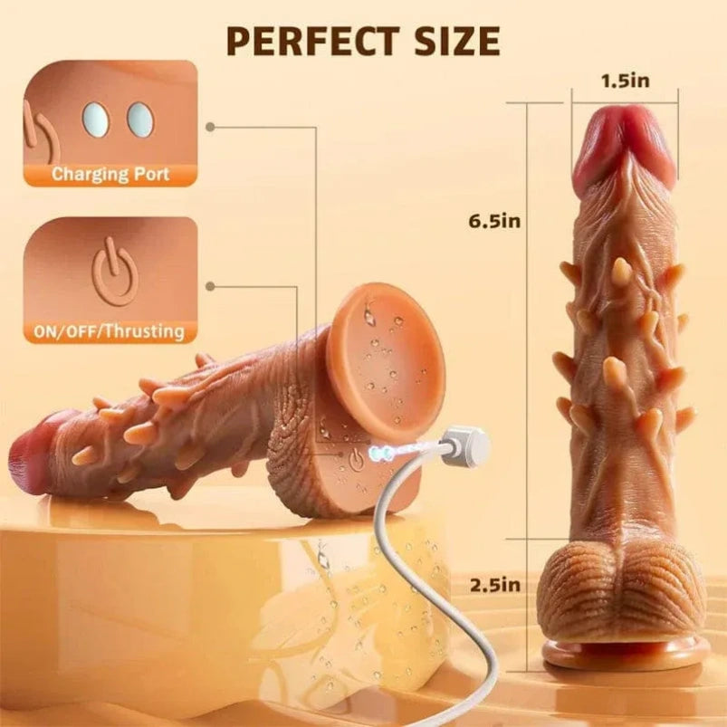 Fantasy Vibrating Thrusting Dildo – Multi-Point Stimulation Silicone Tool for Female Orgasmic Massage
