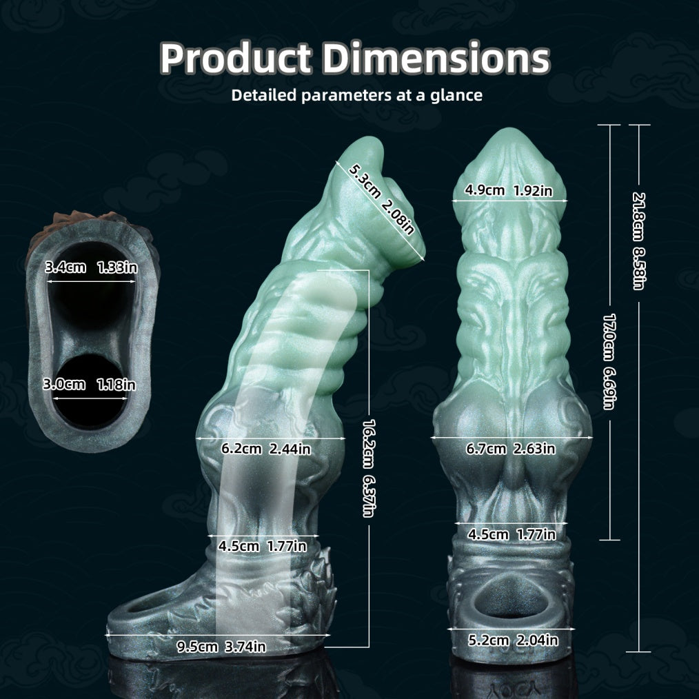 Manchon pénien en silicone Fantasy de 21,8 cm – Jouet sexuel masculin portable pour retarder et améliorer l'érection