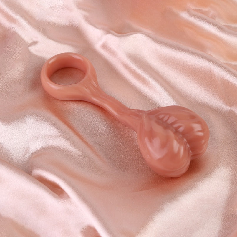 Fantasy Testicle Penisring aus Silikon zur Ejakulationskontrolle – Sexspielzeug zur Unterstützung der erektilen Dysfunktion für Männer