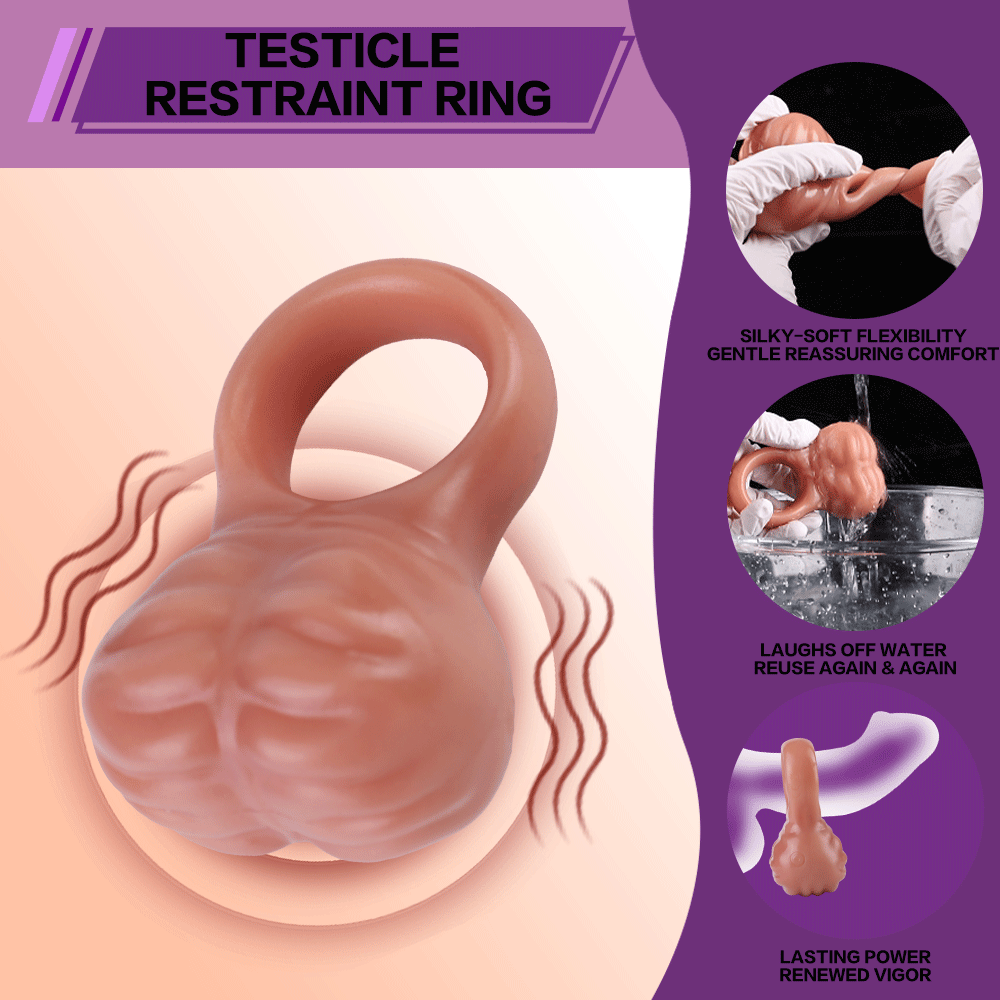 Anneau pénien fantaisie en silicone couleur chair – Outil de contrôle de l'éjaculation pour des performances prolongées