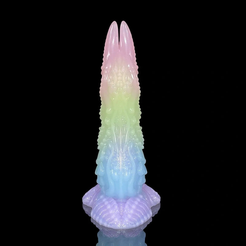 Bunter Tentakel-Fantasie-Monsterdildo aus Silikon mit Saugnapf – Einführbarer Buttplug zur Masturbation