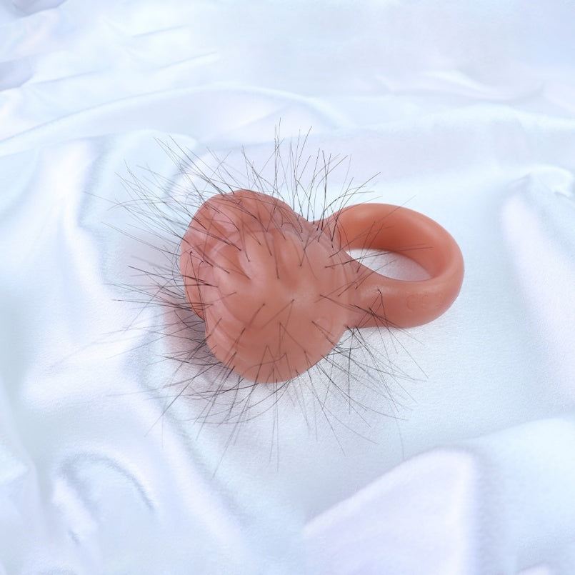 Anneau pénien fantaisie en silicone couleur chair – Outil de contrôle de l'éjaculation pour des performances prolongées