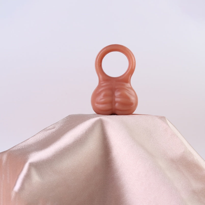 Flesh-Toned Silicone Fantasy Cock Ring – Ejaculation Control Testicle Tool for Prolonged Performance
