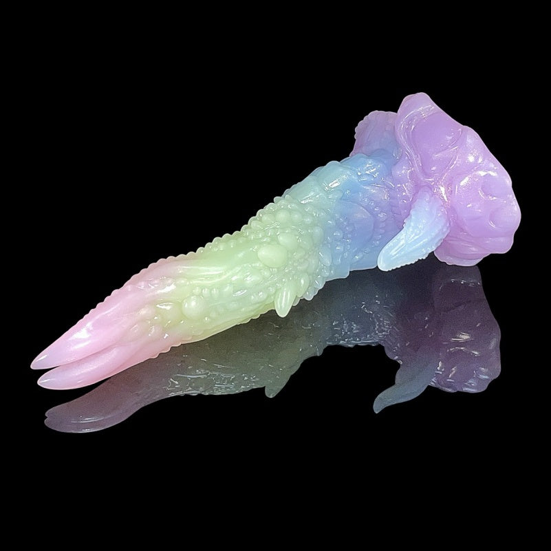 Bunter Tentakel-Fantasie-Monsterdildo aus Silikon mit Saugnapf – Einführbarer Buttplug zur Masturbation
