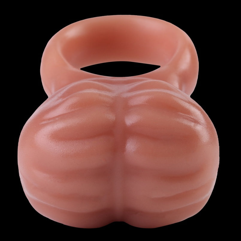 Anneau pénien fantaisie en silicone couleur chair – Outil de contrôle de l'éjaculation pour des performances prolongées