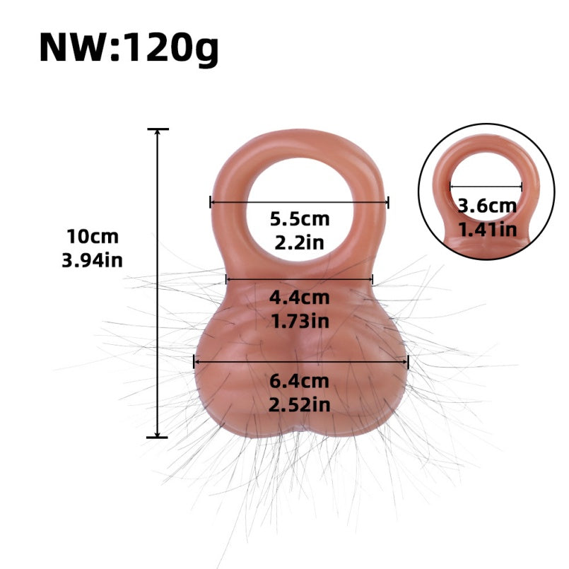 Flesh-Toned Silicone Fantasy Cock Ring – Ejaculation Control Testicle Tool for Prolonged Performance