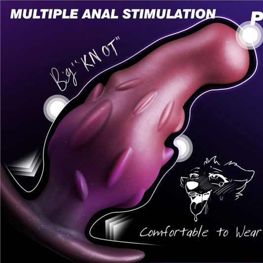 Purple Silicone Fantasy Dragon Anal Plug – Unique T-Shaped Base with Deep Solo Stimulation