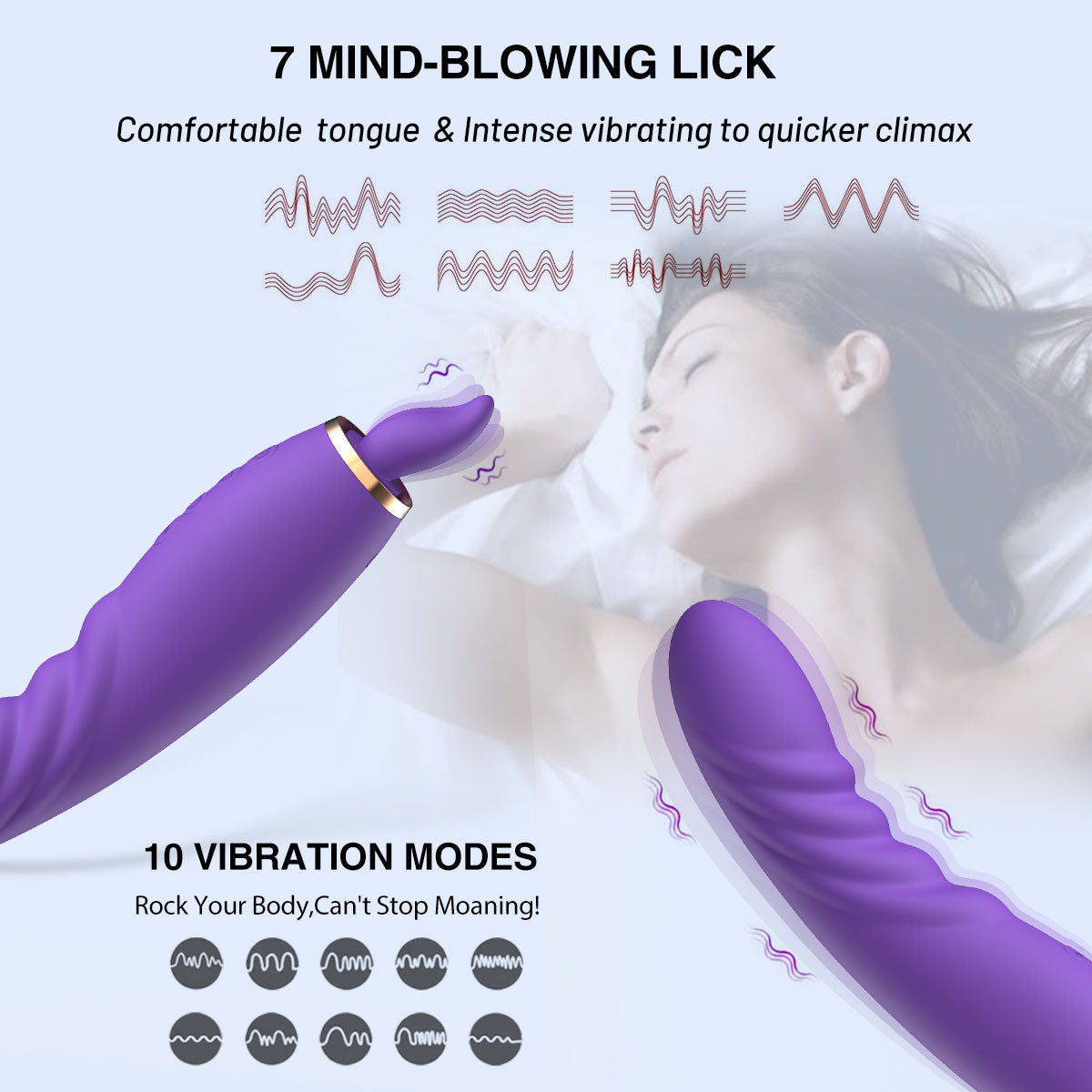 Tongue Clit Clamp Anal Dildo - Breast Nipple Sucking G Spot Women Vibrator