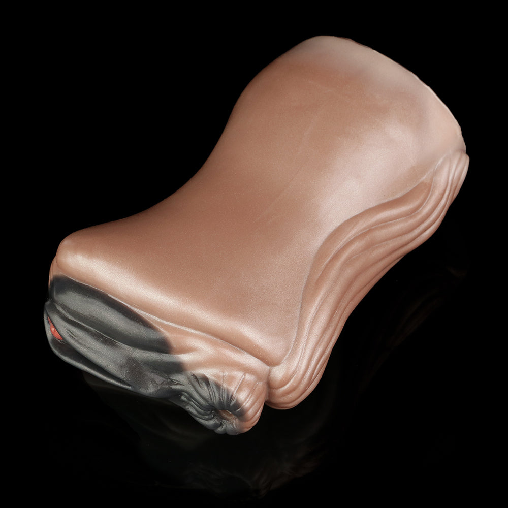 Chatte de cheval en ébène réaliste - Masturbateur de poche en silicone pour homme, fellation et masturbation