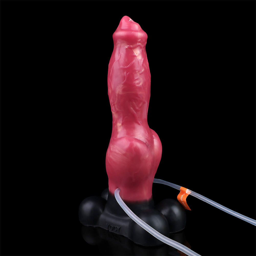 Dog Dildo Suction Cup Butt Plug - Inflatable Ejaculating Knotted Monsterdildo Female Masturbation