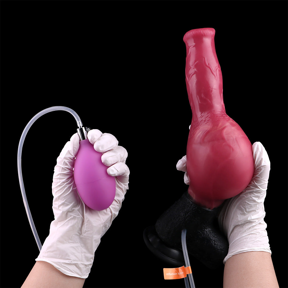 Squirting Dildo Inflatable Butt Plug - Blazing Flame Horsedildo Fantasy Female Masturbation