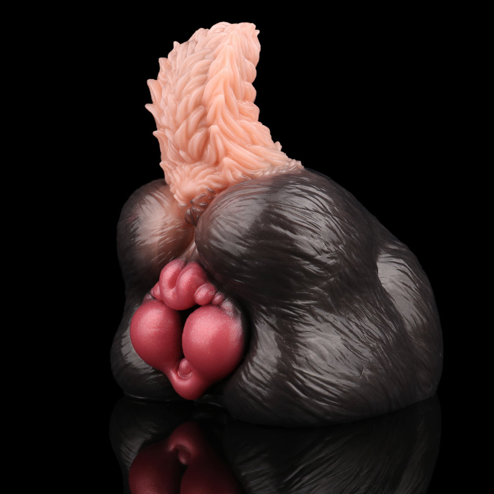 Fantasy Animal Dog Ass Pocket Pussy - Single-Channel Penis Massaging Blowjob Silicone Sex Toy