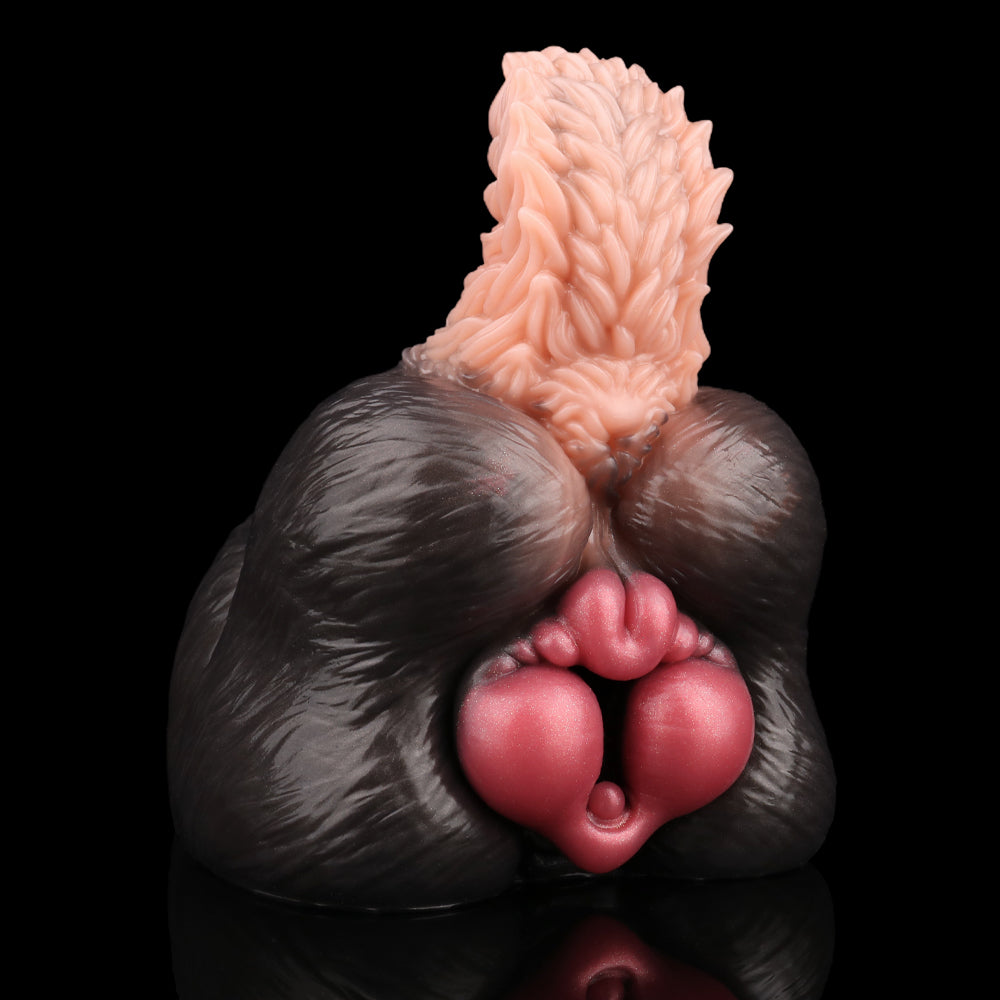 Fantasy Animal Dog Ass Pocket Pussy - Single-Channel Penis Massaging Blowjob Silicone Sex Toy