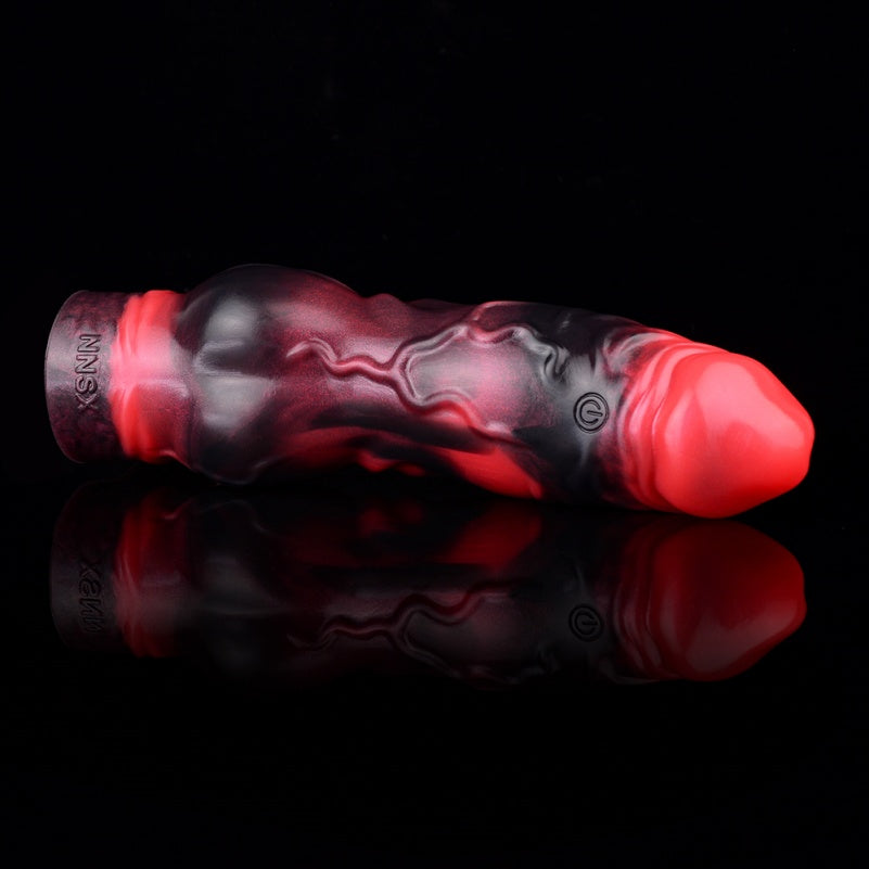 Silicone Vibrating Dragon Cock Sleeve – Soft Tight Penissleeve Dual Conquest of Sight & Touch
