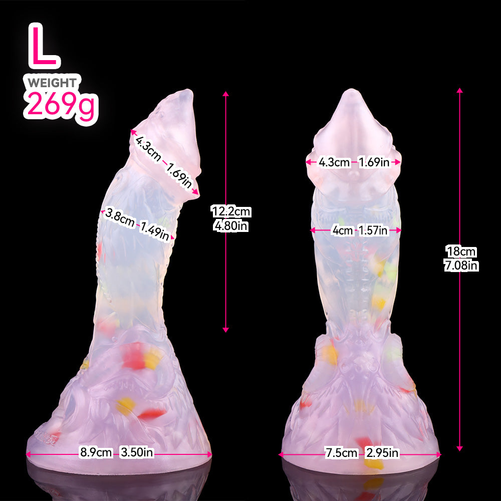 Gode transparent Monsterdildo Butt Plug - Fantasy Dragon Penis Ventouse Masturbateur pour femme