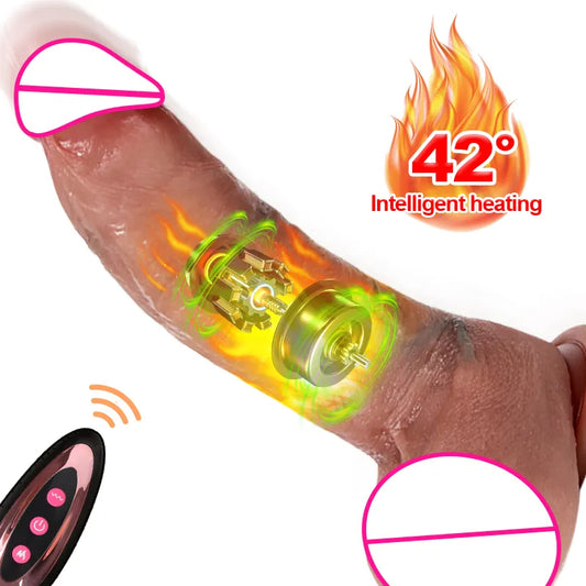 Realistic Thrusting Dildo Butt Plug - Small Glan Silicone Anal Dildos Vaginal Prostate Massager