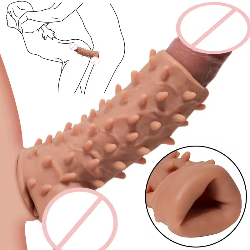 Ensemble de manchons péniens noués Monster - Kit de jouets sexuels pour hommes 3 en 1 avec gaine pénienne ouverte