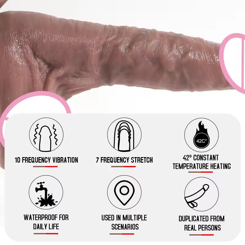 Realistischer vibrierender Dildo-Buttplug – Ferngesteuertes lebensechtes Penis-Vagina-Prostata-Massagegerät