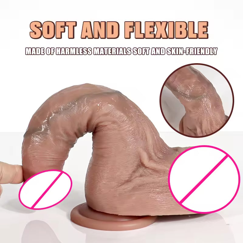 Godemichet anal réaliste et réaliste en silicone - Lait de massage pour pénis, vagin et prostate