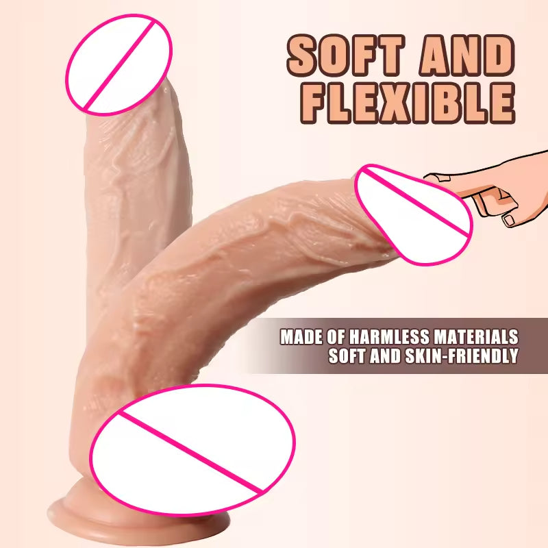 Godemichet Anal réaliste en PVC de qualité supérieure, faux pénis souple, jouets sexuels pour femmes