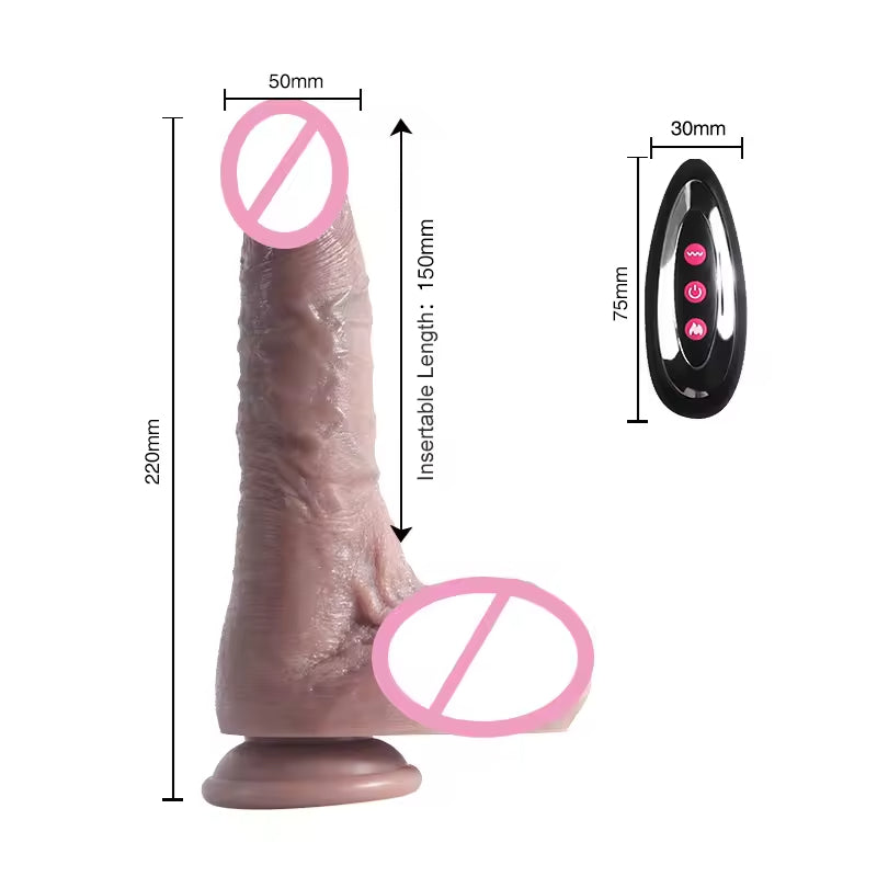 Realistischer vibrierender Dildo-Buttplug – Ferngesteuertes lebensechtes Penis-Vagina-Prostata-Massagegerät