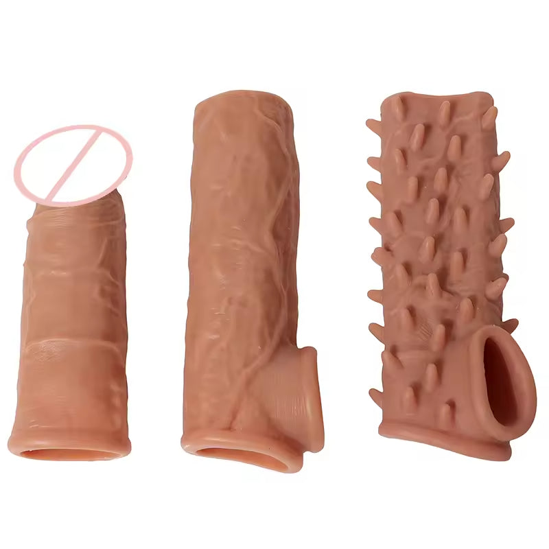 Ensemble de manchons péniens noués Monster - Kit de jouets sexuels pour hommes 3 en 1 avec gaine pénienne ouverte