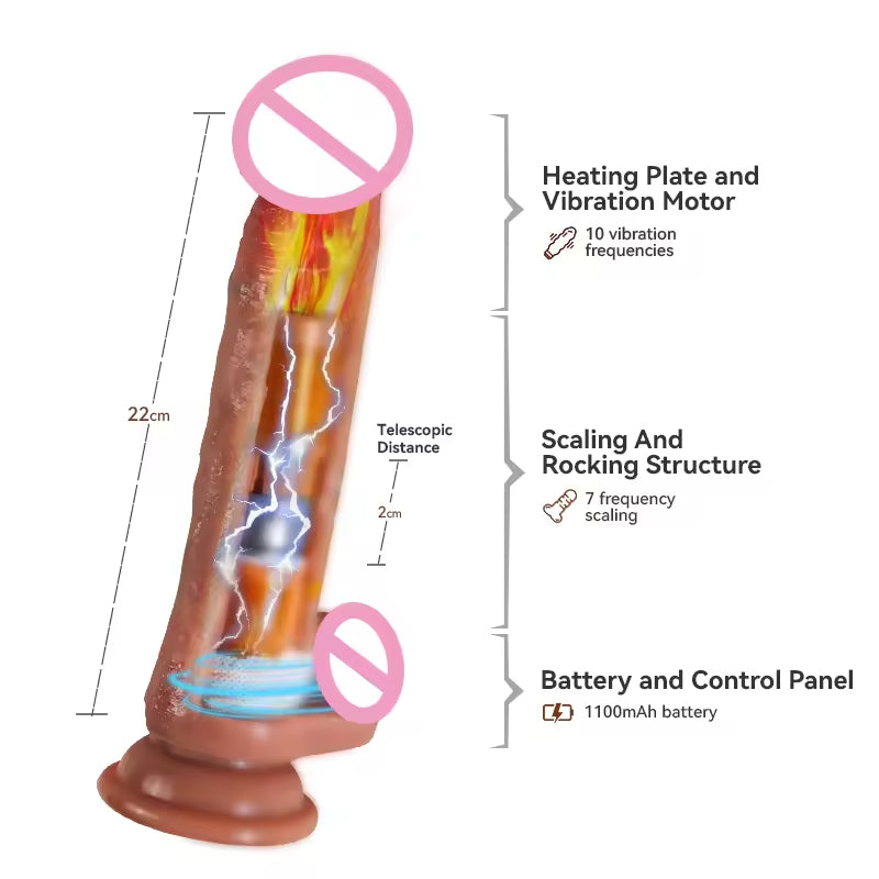 Realistischer vibrierender Dildo-Buttplug – Ferngesteuertes lebensechtes Penis-Vagina-Prostata-Massagegerät