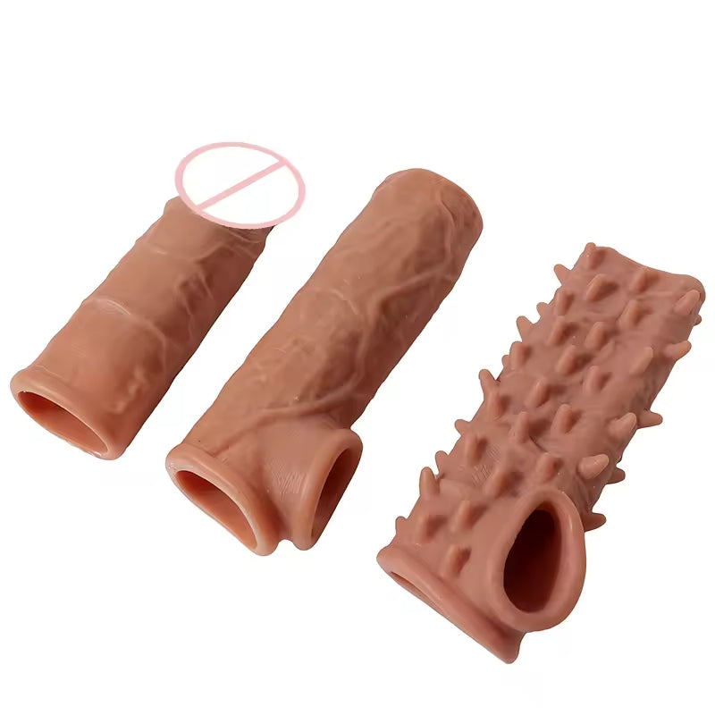 Ensemble de manchons péniens noués Monster - Kit de jouets sexuels pour hommes 3 en 1 avec gaine pénienne ouverte