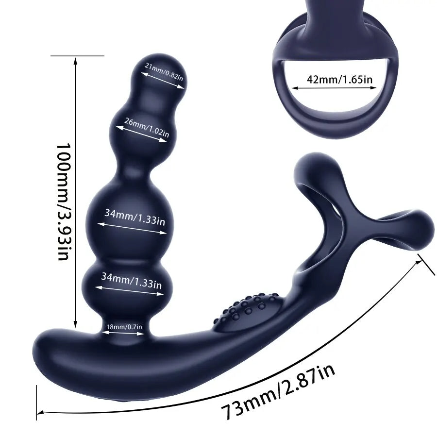 Jouets anaux masculins-rotation à 360 ° masseur de prostate anneau pénien jouets sexuels à distance pour hommes