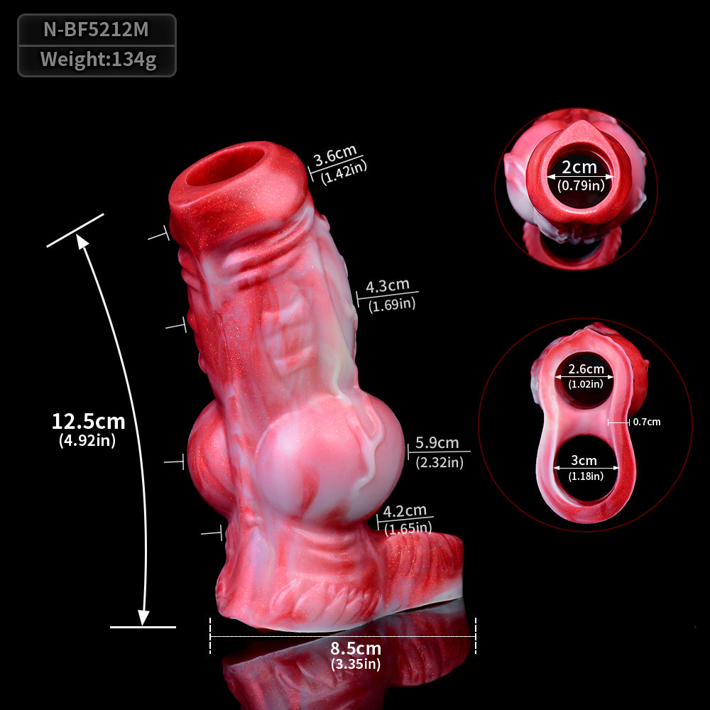 Rallonge de manchon de pénis noué - Fantasy Hollow Dogdildo Gaine de pénis Sex Toys pour hommes