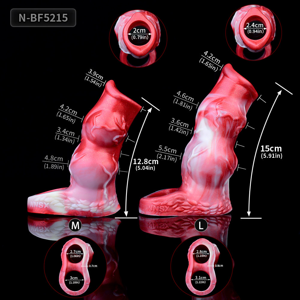 Hyena Squirting Penis Sleeve Sheath - Fantasy Cockring Delay Trainer Extender Male Sex Toy
