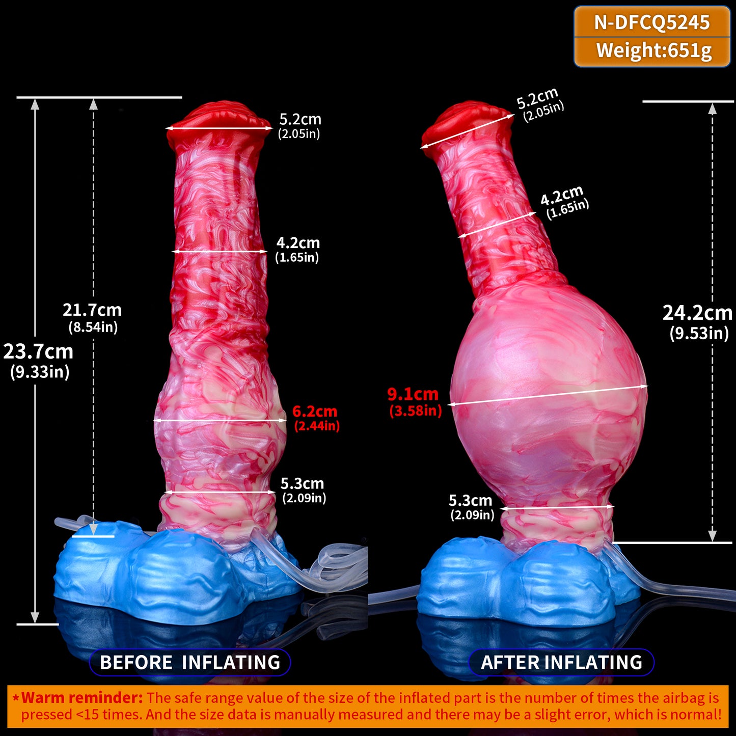 Aufblasbarer spritzender Pferdedildo – Fantasy Monsterdildo, Analsexspielzeug für Frauen, Masturbation