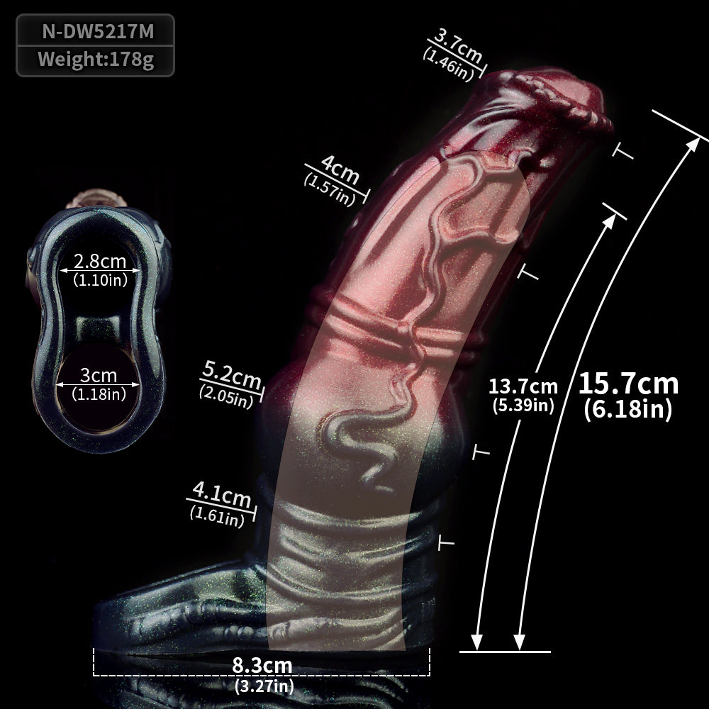 Fantasy Horsedildo Penishülle - Cockring Verzögerung Ejakulation Extender Sexspielzeug für Männer